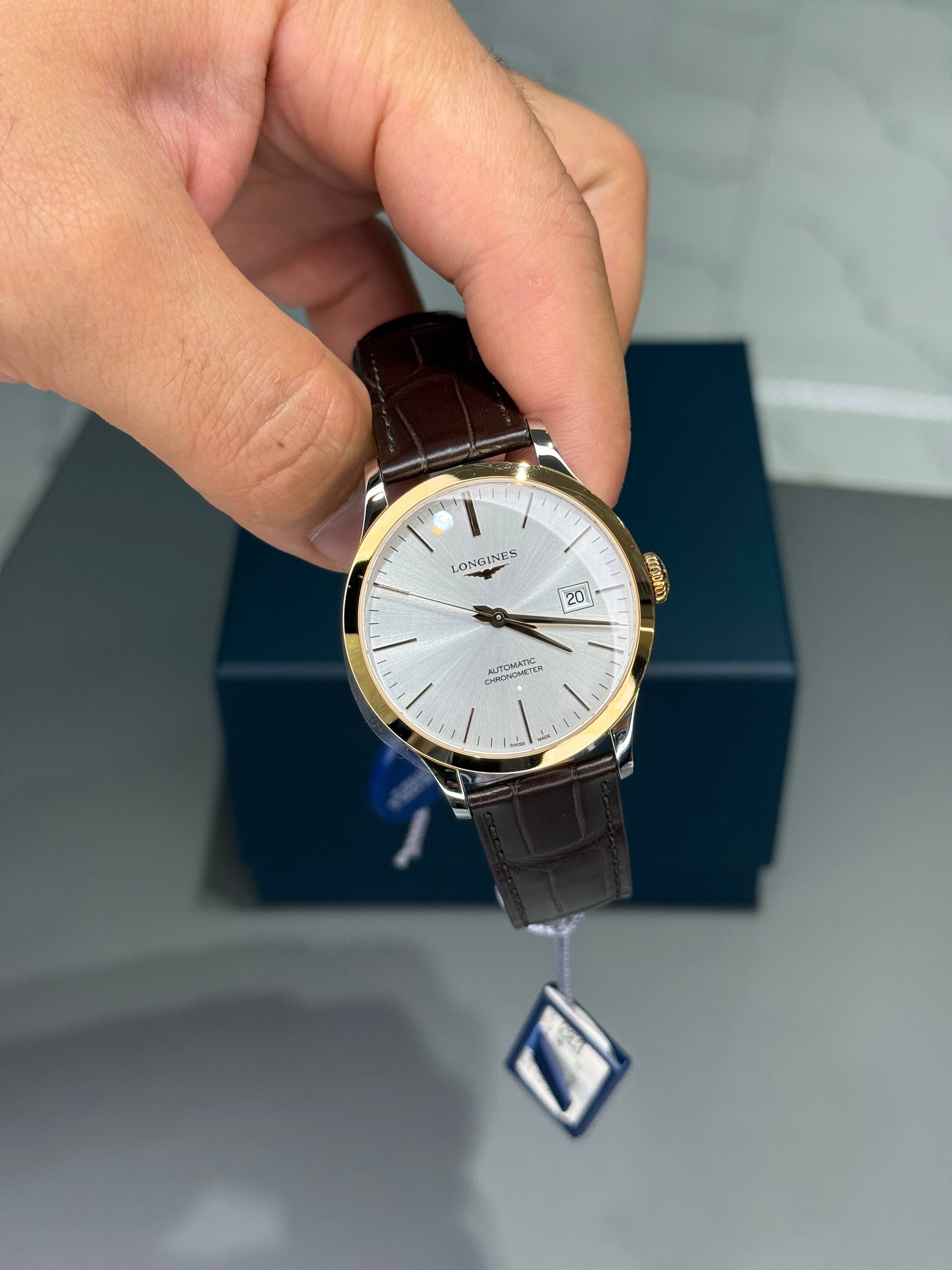 Longines Record 18K Pink Gold Bezel